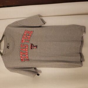Texas Tech grey short sleeve t-shirt size medium by Russell  EUC